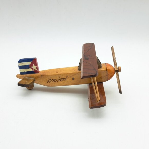 Wooden Biplane Model -Cuba - Picture 1 of 11